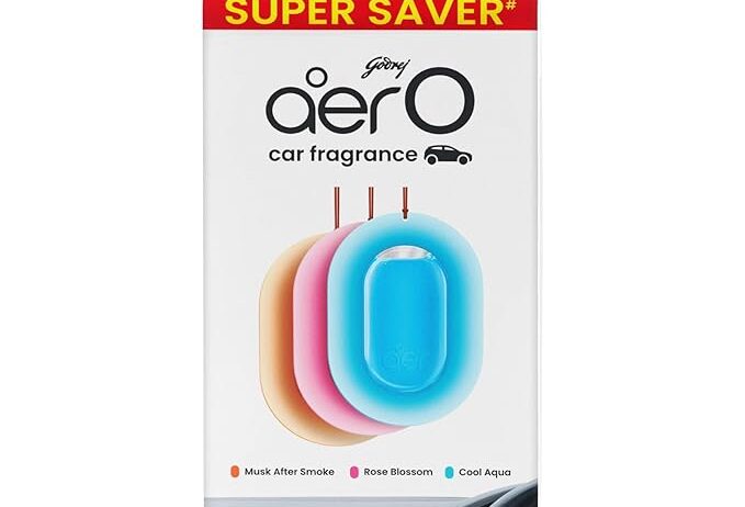 Godrej aer O – Hanging Car Air Freshener – Assorted Pack of 3 (22.5g) | Gel Lasts up to 30 days | Car Accessories